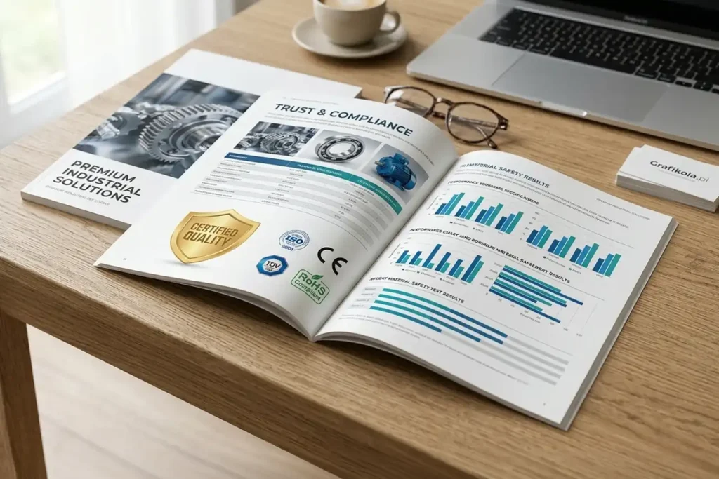 Profesjonalny katalog produktowy z certyfikatami jakości dla klienta B2B.