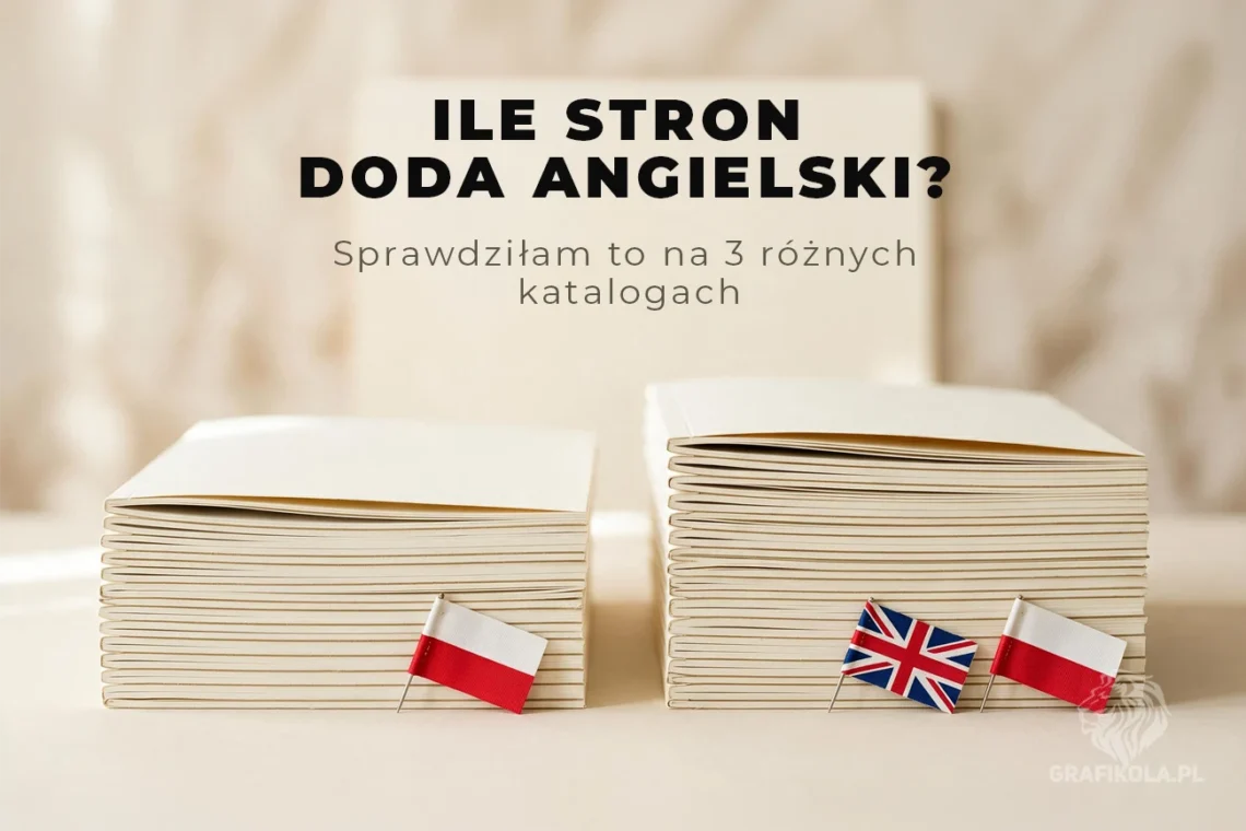 Katalog dwujęzyczny PL EN — ile stron doda wersja angielska — porównanie na przykładach — Grafikola.pl Studio Graficzne Poznań