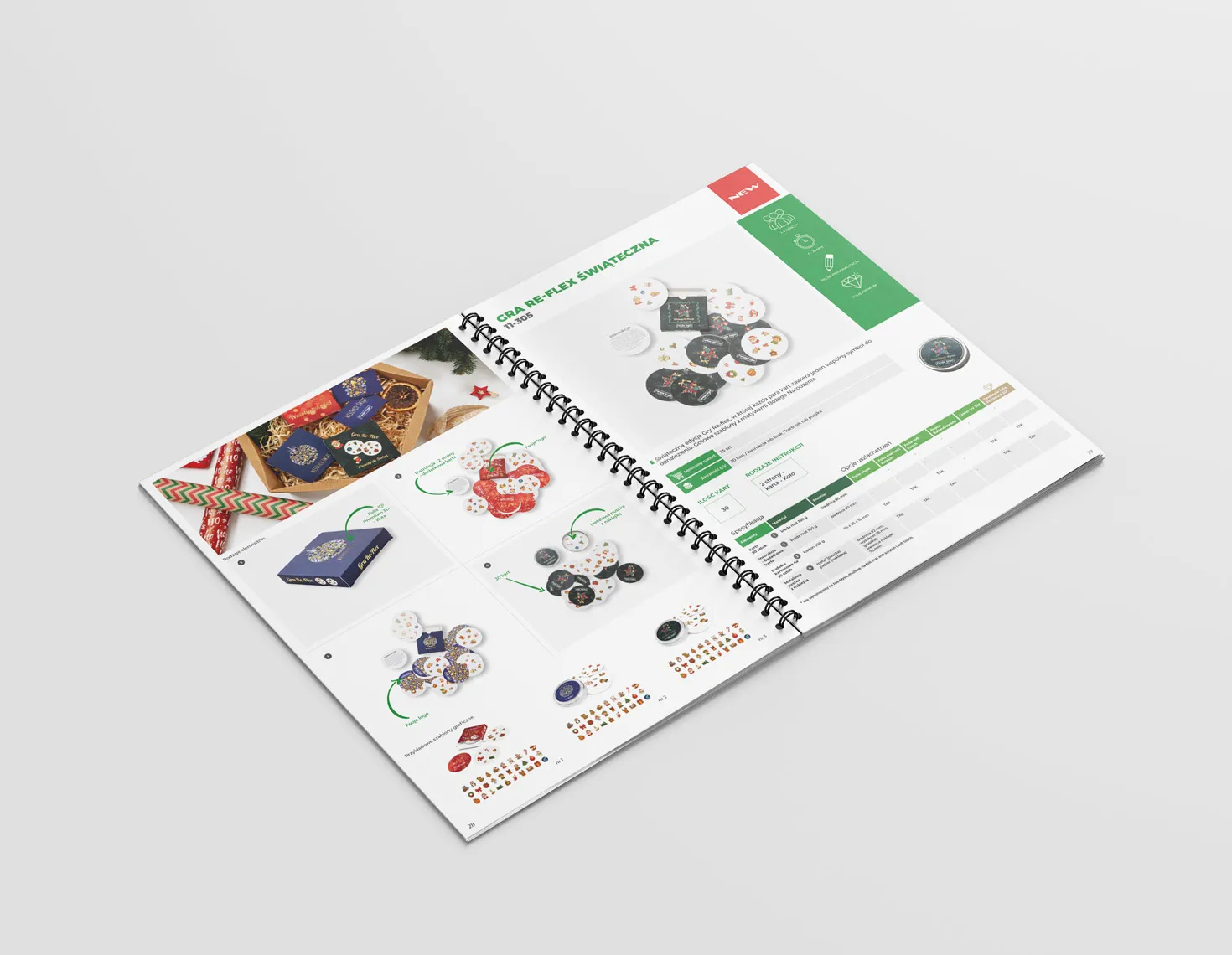 Projektowanie materiałów drukowanych B2B – rozkładówka katalogu produktów reklamowych